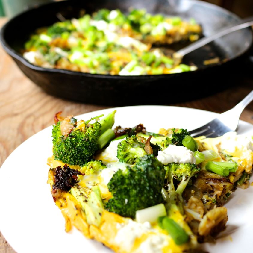 Goat Cheese Wood Sorrel Broccoli Frittata Naked Cuisine