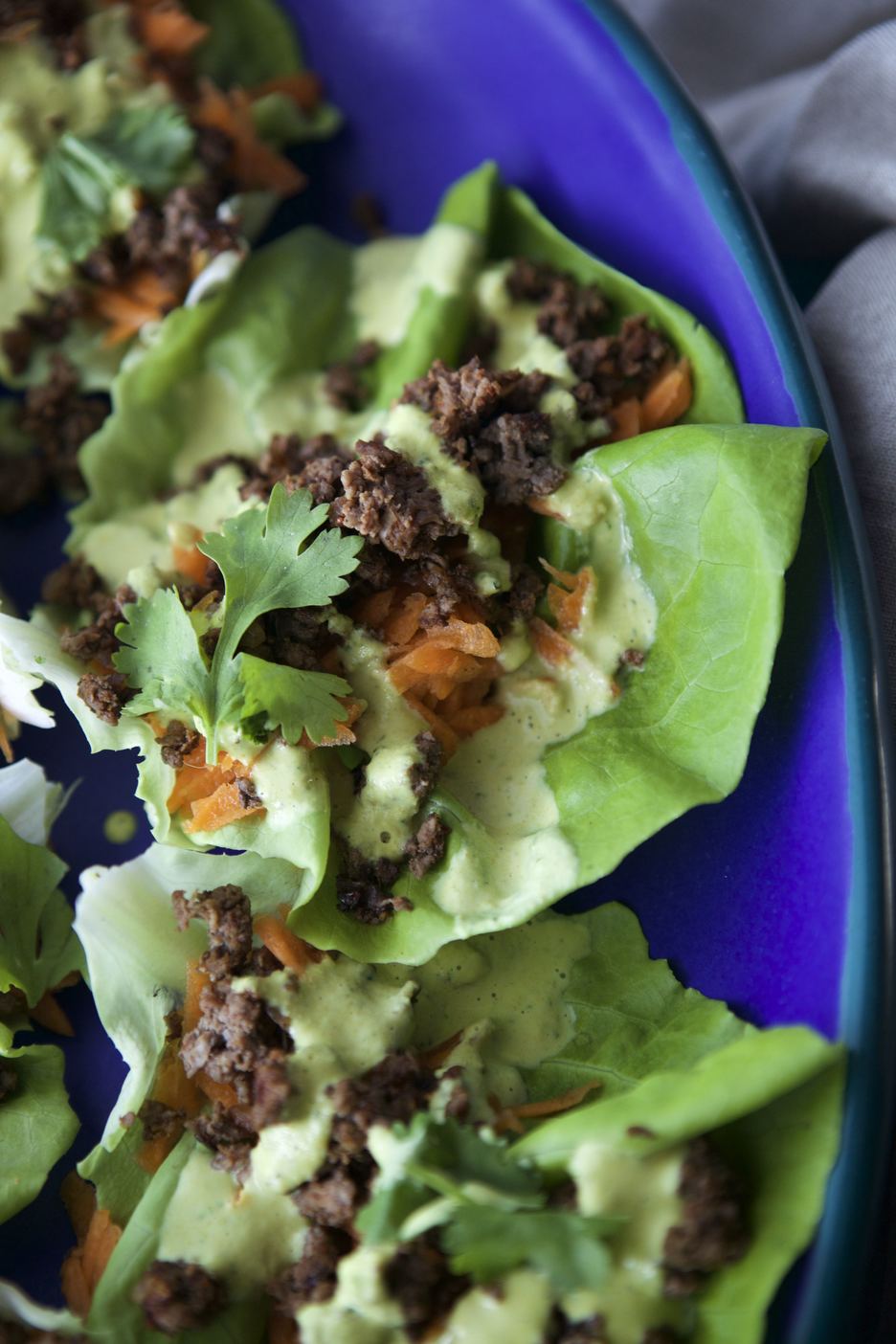 Chipotle Elk Lettuce Wraps with Cashew Queso - Naked Cuisine
